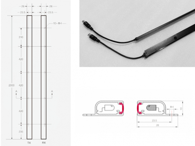 Integrated Elevator Door Safety Edge Sensor With CE ISO 9001 Approved